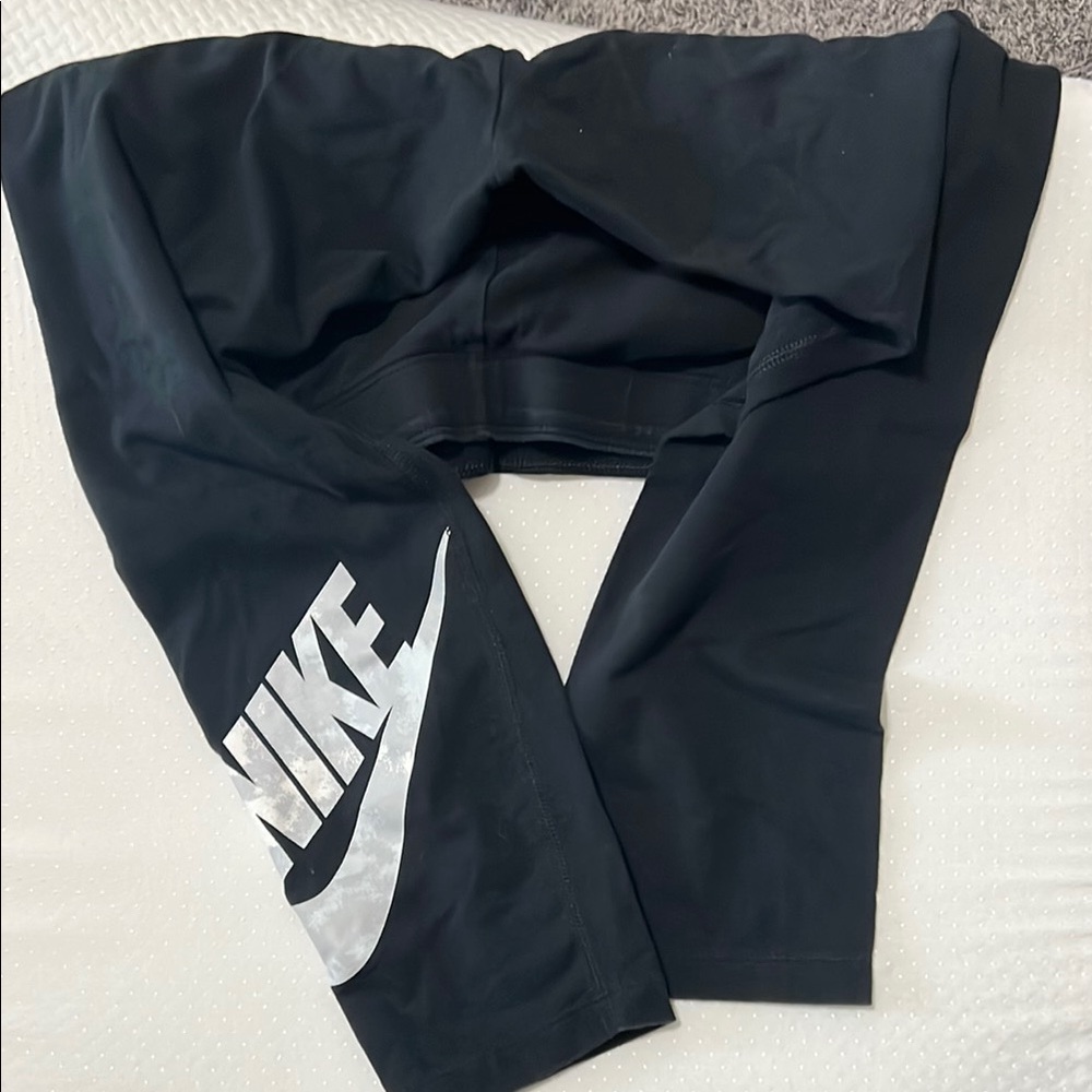 Nike Black and White Logo Leggings